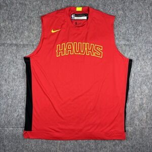 Atlanta‎ Hawks Nike Jersey Men's XL Tall Shooting Jersey Red Dri Fit NBA AV0952